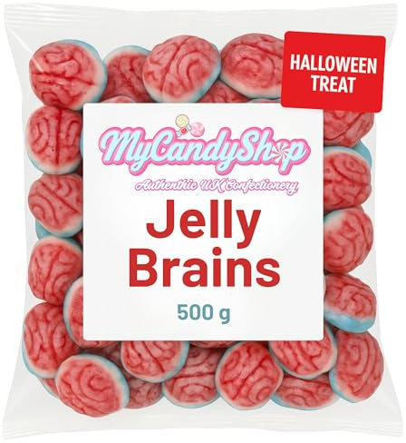 MyCandyShop Jelly Brains Sweets 500g - Jelly Filled Sweets - Fruity Flavour - Soft Gummy & Foamy Texture - Fun Halloween Candies
