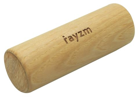 rayzm Maracas Sand Hammer, 10cm Professional Hand Shaker, Solid Ash Wood Cylinder with Stainless Steel Beads, Warm Percussion Sound for Studio & Stage