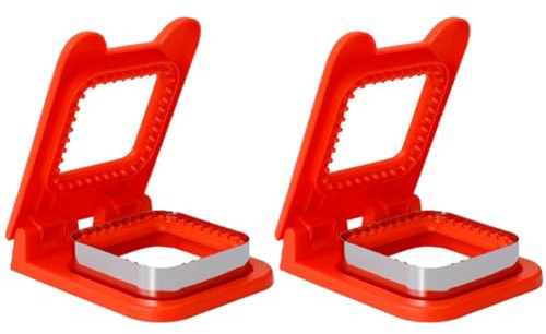 Uxsjakjsd Découpeur de Sandwich Scelleur Forme Carrée pour Boîte à Lunch pour Enfants, Rouge