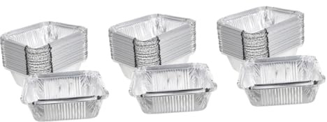 OUNONA 3 Series Bandejas De Aluminio Desechables Barbacoa Y Hornear Resistente Altas Picnics Y Fiestas Una Uso Interior Y Exterior 30 Piezas X 3