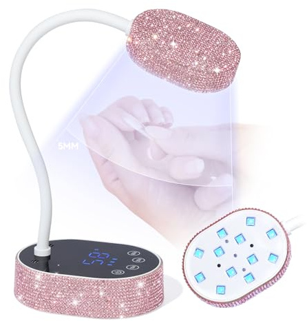 SAVILAND Mini Lampada U V per Unghie con Sensore Automatico Smart e Display LCD, 36W USB LED Mini Lampada per Unghie a Gel con 3 Modalità, Mini Asciugatore per Unghie Portatile Adatto