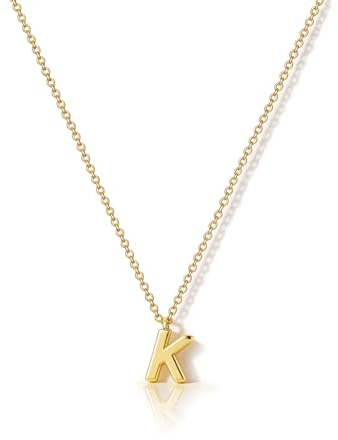 HANLI Kette Gold Damen - 14K Gold Vergoldet Goldkette mit Buchstaben Kette Damen Halskette Schmuck Personalisierte Geschenk für Frauen Mädchen Freundin
