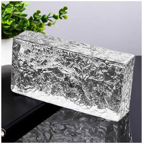 Brique de Verre Rectangulaire Transparente à Motif Cristal de Glace, Utilisée dans Le Domaine du Bâtiment pour Les Cloisons Murales, Ainsi Que pour Les Tables DIY,Transparent,1 Pack