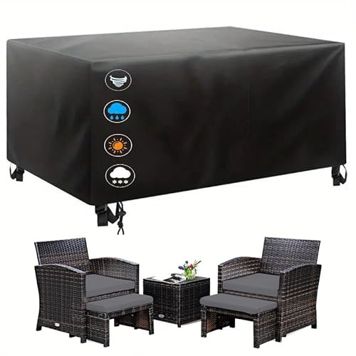 PVPQPR Överdrag trädgårdsmöbler 240 x 80 x 68 cm (L x B x H) 600d Oxford Pu-presenning, vattentätt, rektangulärt, skyddshölje, loungemöbler, terrassskydd, väderbeständigt för trädgårdsbord och