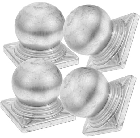 ELAYARD 4pcs Iron Fence Post Caps Square Metal Fence Protectors Weatherproof Sealing Covers for Outdoor Decks and Railings Post Finials to Prevent Cracking and Splitting