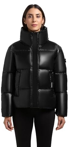 khujo Damen schimmernde Steppjacke warme Winterjacke mit doppeltem Kragen Rinja2 Shiny XS-XXL