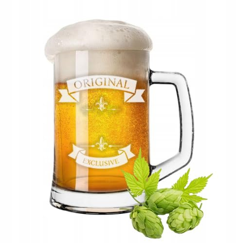 Personalisierter Bierkrug mit Gravur – 660 ml Glas-Bierkrug | Geschenk für Männer, Bierliebhaber & Geburtstag