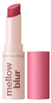 Max Factor Mellow Blur Lipstick, 20 Raspberry Rush, Lipstick, Soft-Blurring, Instant Blur, Pillow-Soft Lips, Buildable, Soft-Matte Pigment, 3.5g