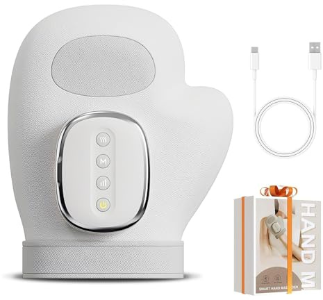 Masajeador de Manos, NAVESO Inteligente Masajeador Manos con Calor y Compresión, Eléctrico Portátil Masaje Mano con 3 modos. Regalo para mujeres y hombres