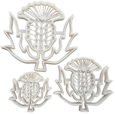 Thistle Flower Plant Shape Cookie Cutter Dough Biscuit Pastry Fondant Sharp Stencil Wild Spiky Weed Garden (Large)