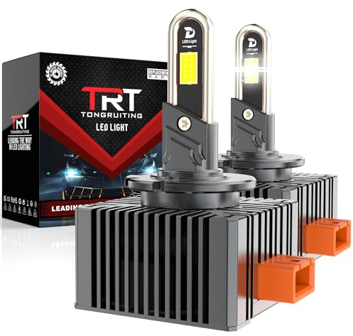 Tongruiting Bombillas LED D3S para Faros de Coche, 110W 38000LM Súper Brillantes, Luz Blanca Fría 6500K, Reemplazo Directo de Bombilla Xenón HID D3S Original, Instalación Plug and Play, Paquete de 2