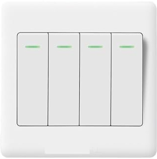 CYJAZNHH Pannello a parete con interruttore della luce - 1-4 gruppi On/Off con indicatore fluorescente - Bianco 86x86 mm(4-gang)