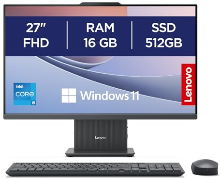 Lenovo IdeaCentre AIO Gen 9 | All-in-One Desktop PC | 27 inch Full HD | Intel Core i5-13420H | 16 GB RAM | 512 GB SSD | Wi-Fi 6 | Windows 11 Home | Wireless EOS Keyboard and Mouse | Luna Grey |