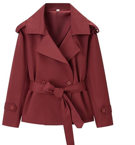 Trench Corto Donna Primaverile Trench Donna Corto Giacca Primavera Soprabito Giubbotto Cappotto Nero Blu Elegante Giubbini Leggero Parka Vento Sportivo Xl Moda Impermeabile Spolverino Verde Militare