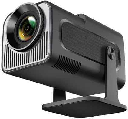 Ehwisbe HY320 Mini Proiettore Android 11 4K 720P Nativo di Recente, 300ANSI Wifi6 BT5.0 Cinema Proiettore Portatile da Esterno A 180° Spina UE