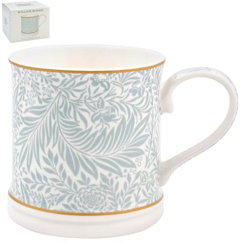 The Leonardo Collection Wm. Morris Larkspur Fina China Mug 366ml | Stoneware, Hot & Cold Drinks, Home & Office, Durable, Easy-To-Hold, Daily Use