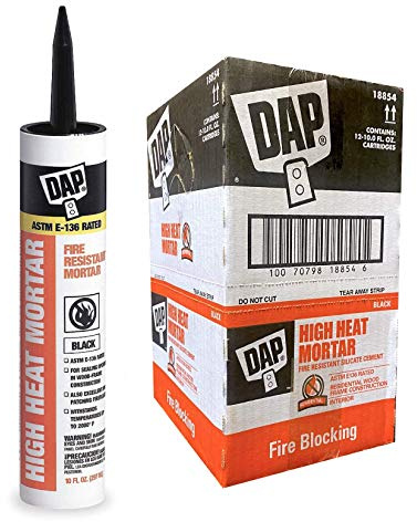 12 Pack of 10.1 oz Dap 18854 High Heat Mortar Black Fire Resistant Mortar