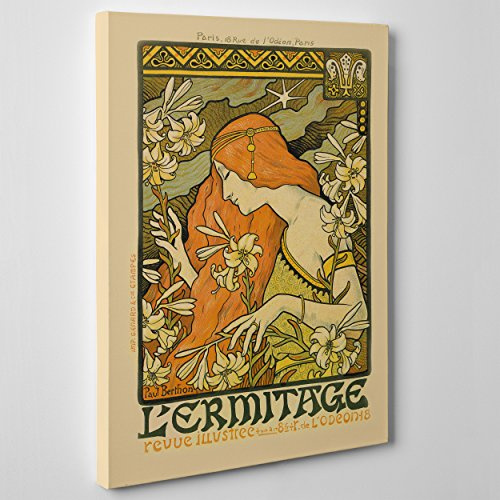 ConKrea Quadro su Tela Canvas - INTELAIATO - Pronto da Appendere - Toulouse Lautrec - Pubblicitˆ Advertising Vintage - Stile Liberty - Art Nouveau boh_mien - 50x70cm - Senza Cornice - (cod.203)