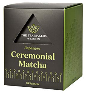 Ceremonial Grade Japanese Matcha Green Tea Powder 15 Single-Serve Sachets by The Tea Makers of London