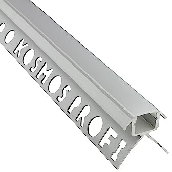 tktrading24 C-T77 LED Premium Fliesenprofil Ecke aussen 12mm silber 2m milky