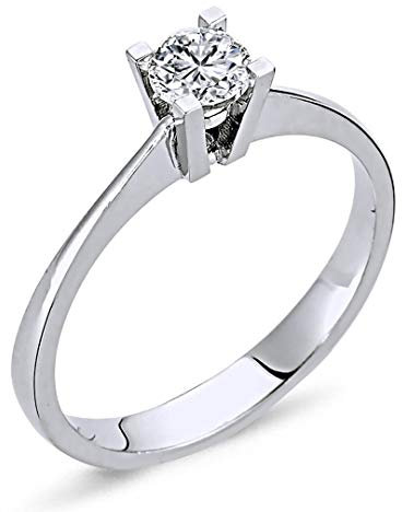 0,30 Carat EinStein Solitär Diamantring in 14 Karat Weißgold