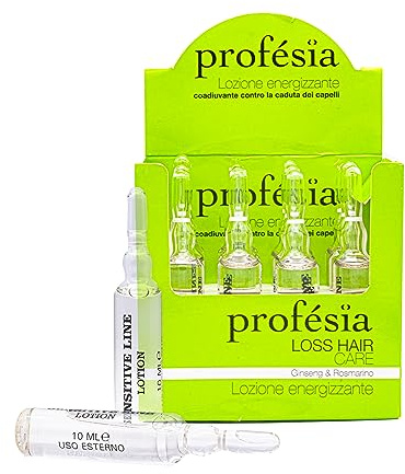 PROFESIA Fiale Anticaduta Capelli Donna e Uomo Ginseng e Rosmarino 10 ml Fiale Capelli senza Risciacquo Lozione Anticaduta Energizzante e Coadiuvante, Prodotti per Crescita Capelli