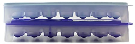 Tupperware Gefrier-Behälter Eiswürfler lila-weiß + himmelblau G29 Eiswürfelwunder