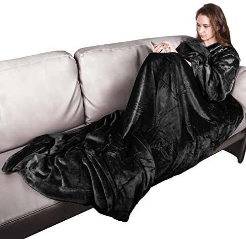 VOTUKU Decke mit Ärmeln Erwachsene - 200 x 170 cm Kuscheldecke mit Ärmeln, Weiche Flauschige Flanell Ärmeldecke, Frauen TV-Decke mit Vakuumbeutel (Eisenhaltig)