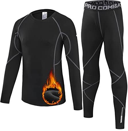 Leeboom Intimo Termico Bambini Traspirante Maglia Termica Bambino Asciugatura Rapida Intimo Funzionale Set da Bambina e Bambino per Running, Sport Invernali