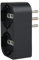 Electraline 71943 Adattatore Doppio, Multipresa due Posti frontali P40 polivalenti (10/16A+Schuko tedesca), Spina fuoriasse 16A grande Italiana, Grigio Scuro