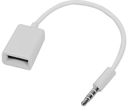 Wlauqueta Adaptador Jack 3.5mm macho AUX a USB 2.0 Cable Sonido Convertidor para Coche MP3 Teléfonos Celulares Smartphone