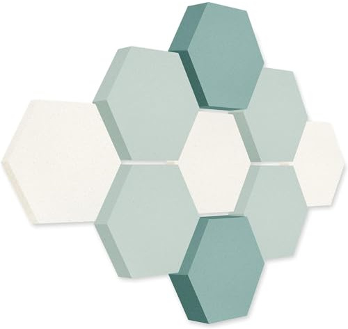 platino24 Akustikpaneele 9 Elemente Edition LOFT 3D I Ø 300mm Akustikplatten Schalldämmung Wand & Decke I Akustikschaum Schall-Absorber aus Basotect 30-70mm mit farbiger Akustikbeschichtung