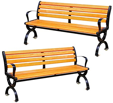 UZSPAC Gartenbank Holz 2 Sitzer Wetterfest Freizeit Massivholz Langer Stuhl Kunststoff Holz öFfentlicher Sitz Eisen Guss Aluminium Bank Reihenstuhl Terrassenbank (Size : 43X78X180CM)