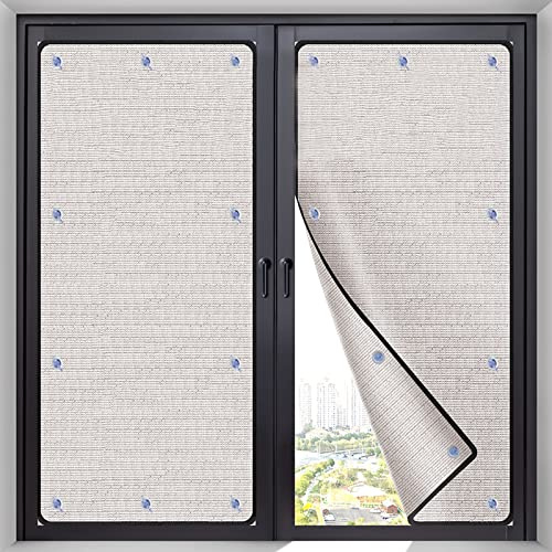KDDEON Sonnenschutzfolie Fenster Innen Oder Außen,Aluminisierte Isolierfolie,100% Verdunkelnde Fensterfolie,Blendfreier Reflektionsfolie Sichtschutzfolie,Energiesparend,Anpassbar (80x150cm/31''x59'')
