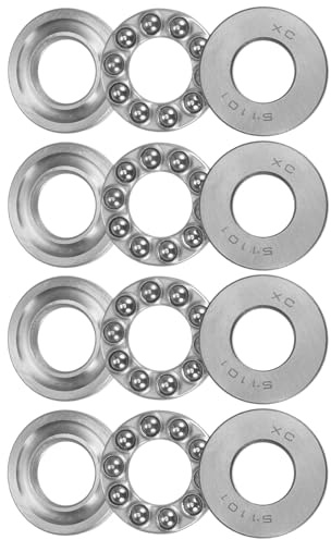 QUARKZMAN 4 Stück Kugellager 51101 Axiallager 12mm x 26mm x 9mm Stahl mit Hohem Kohlenstoffgehalt und Unterlegscheiben ABEC1