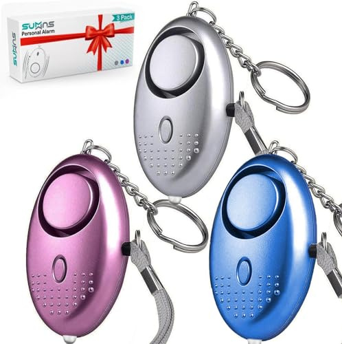 Personal Alarms For Women, 3 Pack Personal Attack Protection Alarm & Police Approved 140DB Loud Alarm with LED Light, Personal Security Alarm Torch & Safety Keychain For Women Girls Children & Elderly