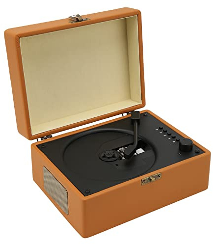 CD Player, Bluetooth Portable Suitcase Record Player, HiFi Stereo Sound Record Player with Remote Control, Retro CD Player with Speakers for Home Office Brown