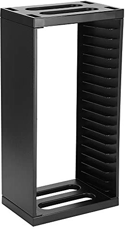 Leapiture Juego Disco de Almacenamiento Torre Capa Estante Soporte Organizador Multimedia Torre de Almacenamiento Almacenamiento de Medios Ajustable Negro para el hogar 19221