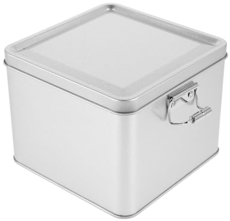 Alipis Caja De Hojalata Para Galletas Y Dulces Con Tapa Sellante Vintage 12X12X3.74 Pulgadas Contenedor De Almacenamiento Para Cocina Y Bodas