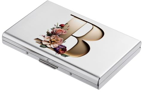 BONSYL® Slim Metall Kreditkartenetui für Damen und Herren,mit RFID Blockierung Kreditkarteninhaber.(6 Karten/Silber/B)