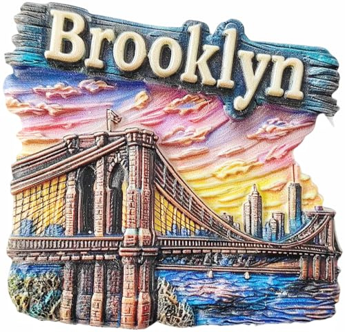 Brooklyn Kühlschrankmagnet, Motiv: New York, Vereinigte Staaten von Amerika, Tourismus, Souvenir, 3D-Dekoration, Bastel-Kollektion