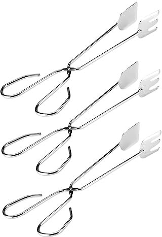 Garneck 3pcs Extra Long Stainless Steel BBQ Tongs Grill Tongs for BBQ Kitchen Barbecue Long Handle Food Clips for Steak Bread