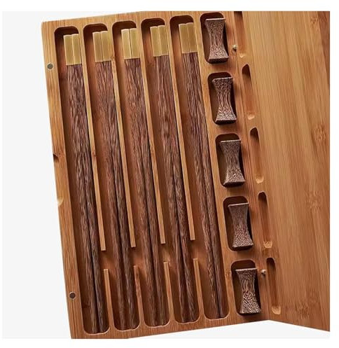 Bacchette in metallo Bacchette Bacchette riutilizzabili5 paia di bacchette con punta in oro 24K, set regalo, bacchette antiscivolo in stile cinese