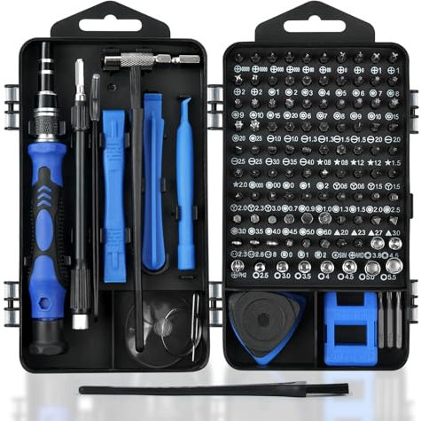 OSDUE Precision Screwdriver Set, 124 in 1 Magnetic Small Screwdriver Set, Professional Repair Tool Kit, for iPhone iPad Computer Laptop MacBook Phone Tablet Glasses Doorbell Watch PS4 PS5, Blue