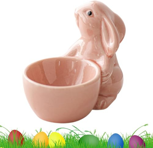 Gazocua Coquetiers en céramique, coquetiers de lapin, coquetiers en porcelaine de lapin de Pâques, coquetiers en porcelaine, coquetier en céramique, coquetier de lapin, coquetier pour servir