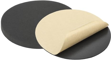 PATIKIL 6,3 Zoll Filzgleiter Selbstklebend, 5 Stück 2 mm Dicke Antirutsch Pads Runde Eva Anti Rutsch Pad Rechteckige Möbel Rutschhemmer für Möbelfüße Stuhlbeine, Sofas usw, Schwarz