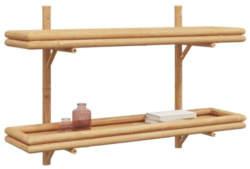 vidaXL Wandregal Wandhalterung Braun 100 x 26 x 60 cm Bambus | Verfügt über einen 100 cm breiten Rahmen für verbesserte Stauraumfähigkeiten, Besitzt eine glatte und elegante Bambästhetik,