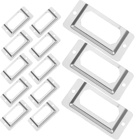DOITOOL 50stücke Metall-etikettenrahmen Für Schränke Boxen Aus Edelstahl Vintage-etikettenhalter Für Aufbewahrungsboxen Regale Schrankdekorationsbeschläge Namenskartenhalter Für Möbel