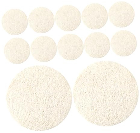 VICASKY 12 Stück Peeling Luffa Gesichtsschwämme Natürlich Sanftes Gesichtsreinigungspad Ø5,5cm Wiederverwendbar Tiefenreinigend Für Öl Und Makeupfreie Haut Kompaktes Reise