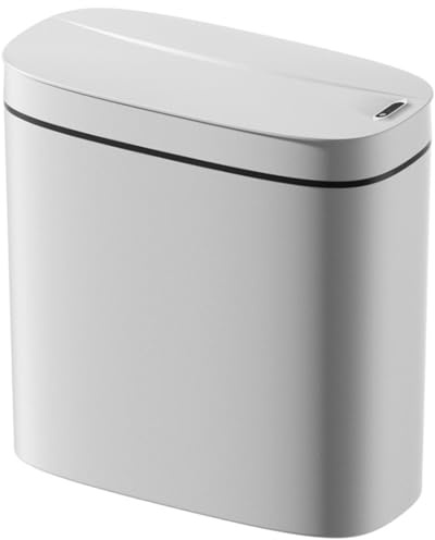 Steowsey Poubelle automatique intelligente de 10 litres avec détecteur de mouvement sans contact et anti-, dans la salle de bain, les toilettes, la cuisine, facile à installer